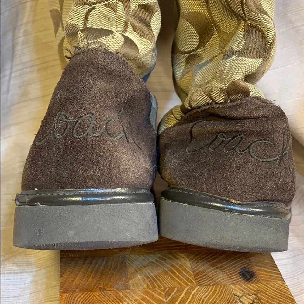 Coach Nikole shearling leather classic logo patter